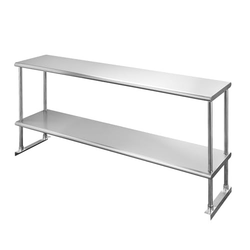 Hally Double Overshelf of Stainless Steel Shelf 12"x60" 2 Tier Shelves New