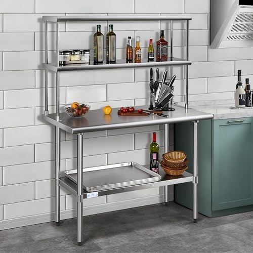 Hally Double Overshelf of Stainless Steel Shelf 12"x60" 2 Tier Shelves New