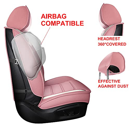 BLUEWALDON 5 Car Seat Covers Full Set with Faxu Leather Cushion Universal Fit New