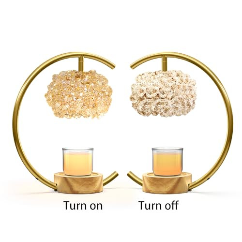 YEUSLOR CANDLE WARMER LAMP FOR JAR CANDLES WITH BRIGHTNESS&amp;TIMER - GOLD
