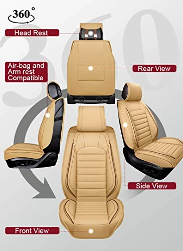 Oasis Auto Waterproof Leather Seat Cover 3RD Row OS-012 Tan New