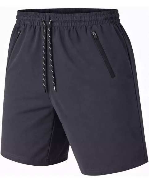 JUMP START MEN'S SHORTS WITH ZIPPER POCKETS - SIZE: MEN S - CHARCOAL