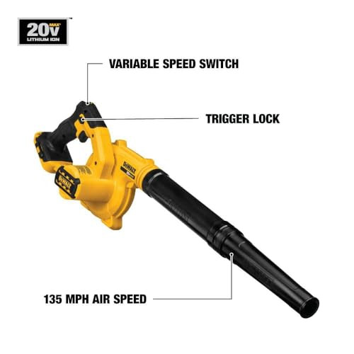 DEWALT 20V MAX Blower 100 CFM Airflow Variable Speed Switch DCE100B - Black New