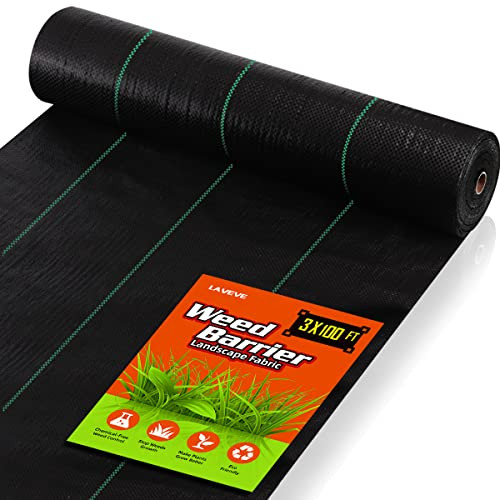 LAVEVE 5OZ Weed Barrier Landscape Fabric 4FT x 100FT Heavy-Duty Weed Control New