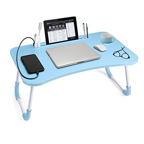 Slendor Foldable Lap Desk with Cup Holder for Bed Couch Floor New