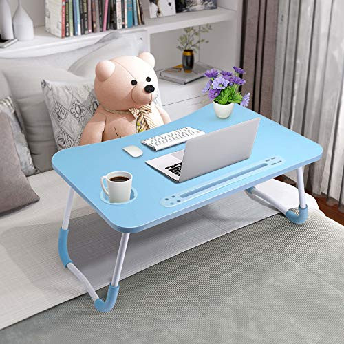 Slendor Foldable Lap Desk with Cup Holder for Bed Couch Floor New