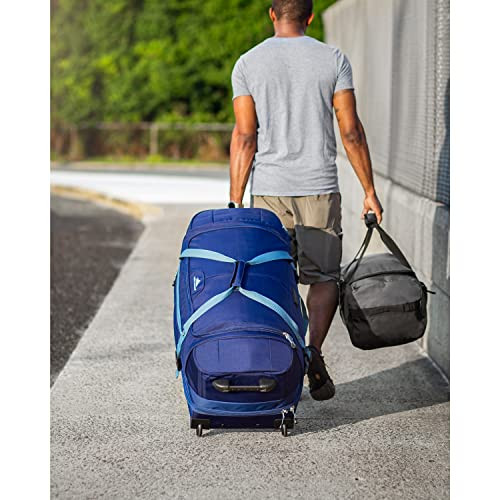 HIGH SIERRA 34” WHEELED ROLLING DUFFLE BAG 89L CAPACITY - MERCURY/BLACK