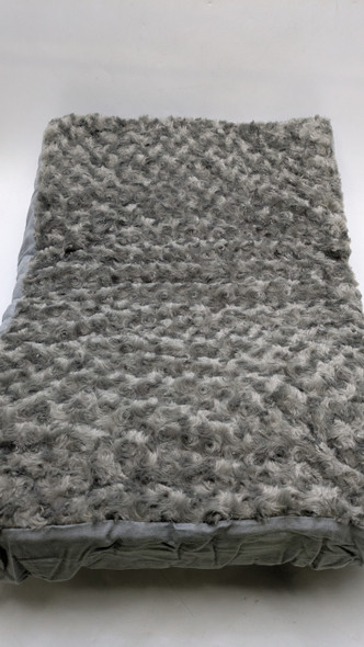 Furhaven Orthopedic Dog Bed, Dogs Up to 35 lbs - Faux Fur Suede Medium - Gray New