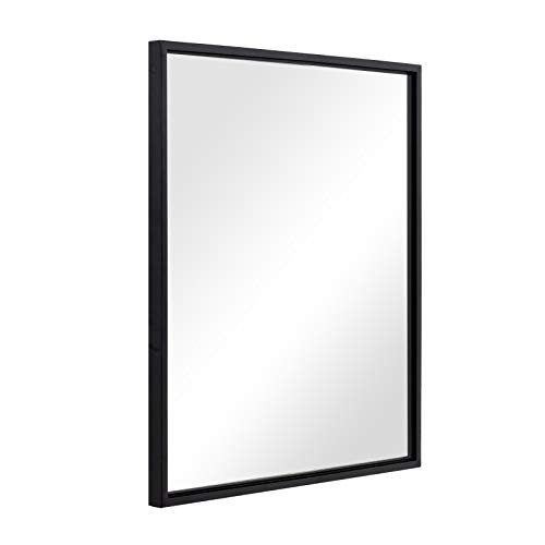 ANDY STAR Bathroom Mirror Wall Mounted 24x36x2 Inch Black Wood Deep Frame New