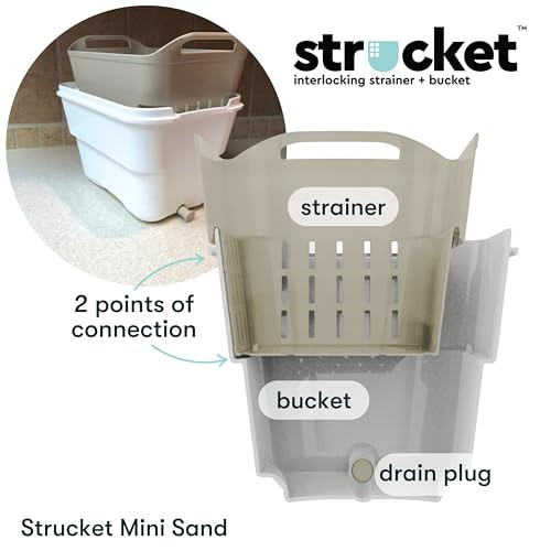 Strucket Mini: Gallon Small Bucket/Colander (B09K356LPQ-NEW - Sand) New
