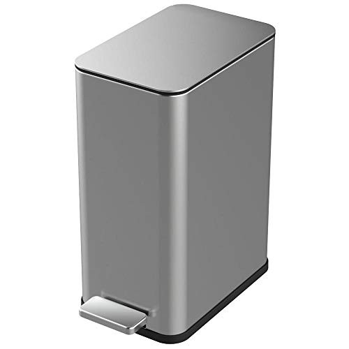 StyleWell 2.6 Gal. Stainless Steel Slim Step On Trashcan B08BLCGXSC -Silver New
