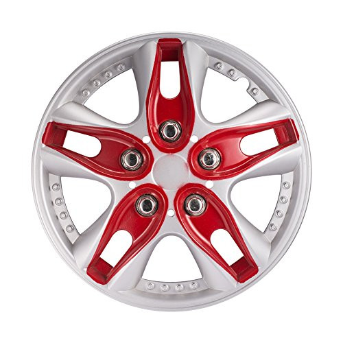 13 Inch RED ABS Wheel Cover Kit Car Vehicle Wheel Rim Skin 13'' Hubcap 4 Pack New