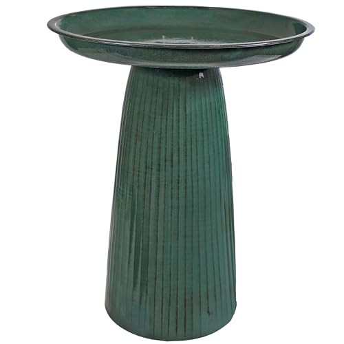 Sunnydaze Gleeful Garden 23" Tall Metal Modern Bird Bath for Outside New