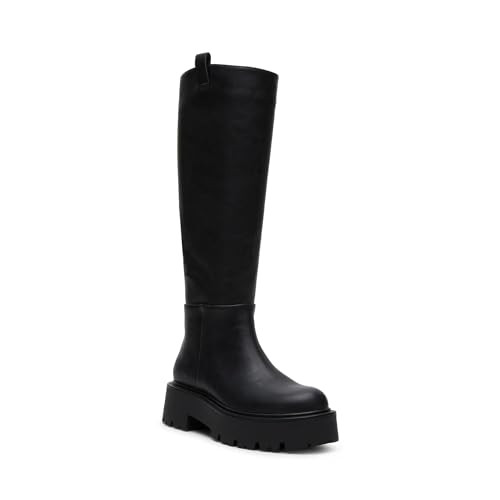 B0CZ1PL5QG Madden Girl Women's Croww Boot, Black Paris, Size 5.5 New