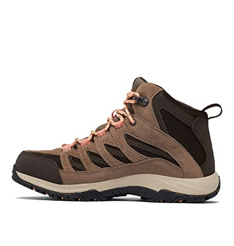 COLUMBIA WOMEN'S CRESTWOOD MID WATERPROOF HIKING BOOTS WOMEN 10 CORDOVAN/MUD