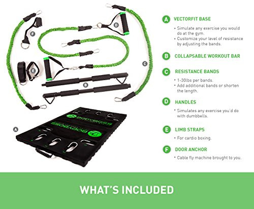 BodyBoss Home Gym 2.0, Full Portable Gym Home Workout Package + 2 Extra Bands New