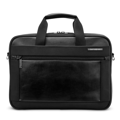 SAMSONITE EXECUTIVE LEATHER BRIEF LAPTOP BAG 15.6" LAPTOP - BLACK