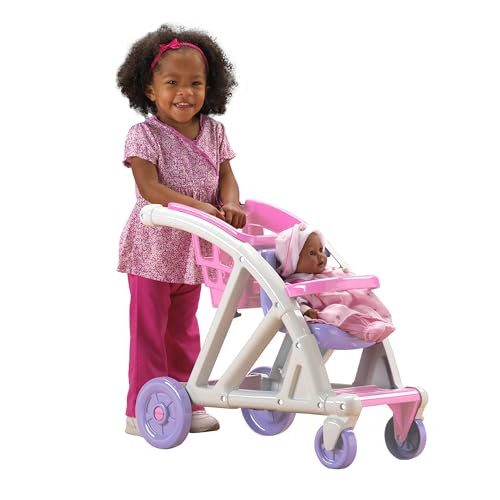 AMERICAN PLASTIC TOYS SHOP WITH ME DOLL STROLLER WITH SHOPPING CART - PINK New