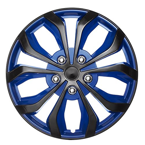 Swiss Drive Hubcap 14" Set of 4 Luxurious Blue Black Design Automotive Wheels