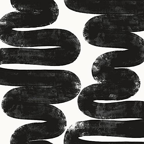 Tempaper x Bobby Berk White & Black Wiggle Room Removable Peel Stick Wallpaper New
