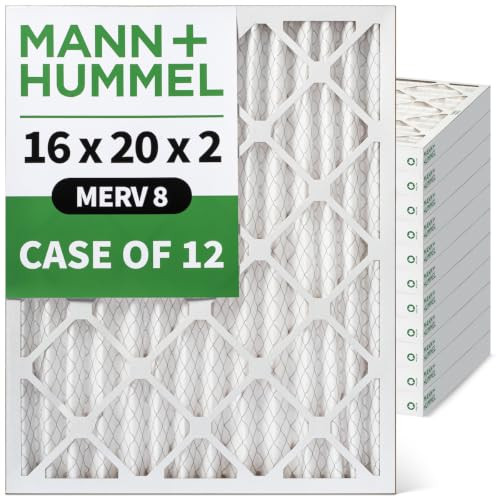 16x20x2 MERV 8 Pleated 2" AC Furnace Air Filter Case 12 B0CP9WY8NY - White New