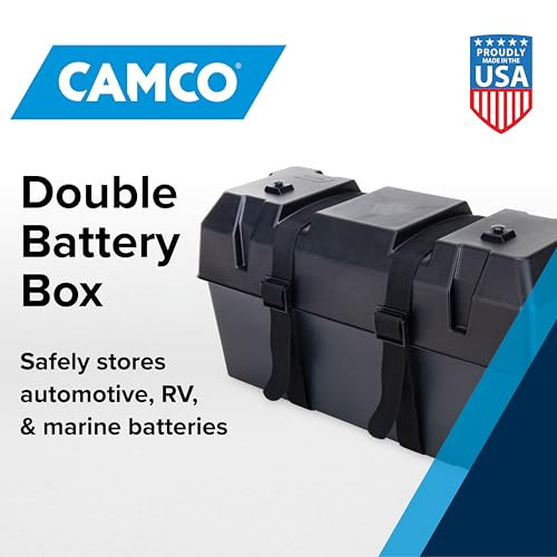 Camco Double Battery Box Safely Store RV (& More) Batteries - USA Made New