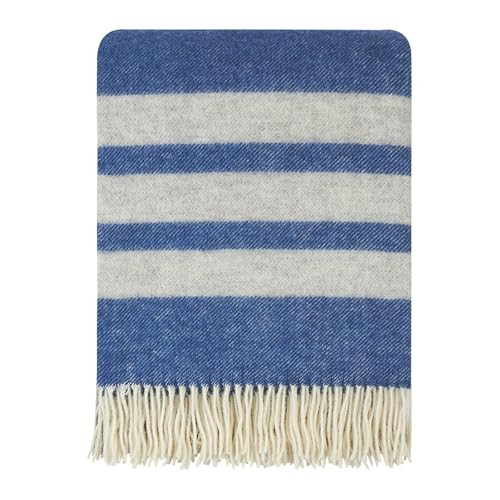 Cozy Blankets New Zealand Virgin Wool Throw Blanket, Striped Soft Blanket New