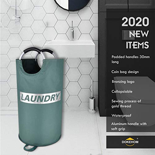 DOKEHOM 115L X-Large Laundry Basket, Collapsible Laundry Hamper - Green&Sliver New