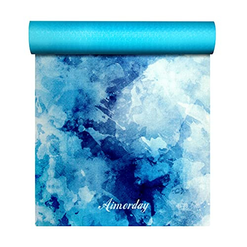 Aimerday Premium Print Yoga Mat Women Non Slip Carrying Strap Mat Bag New
