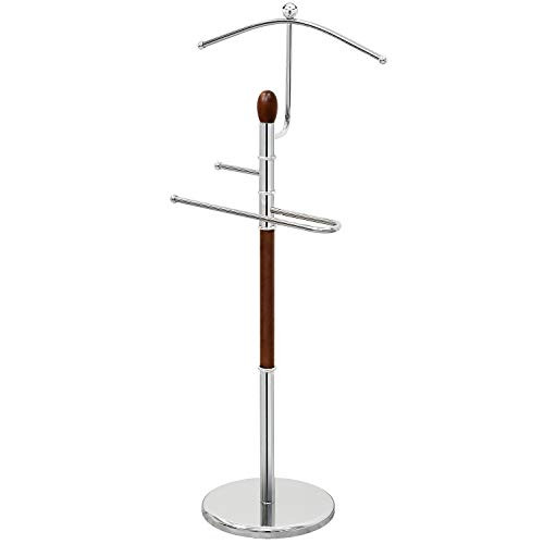 Tatkraft Dandy Clothes Valet Stand Freestanding Suit Hanger - Wood/Steel New