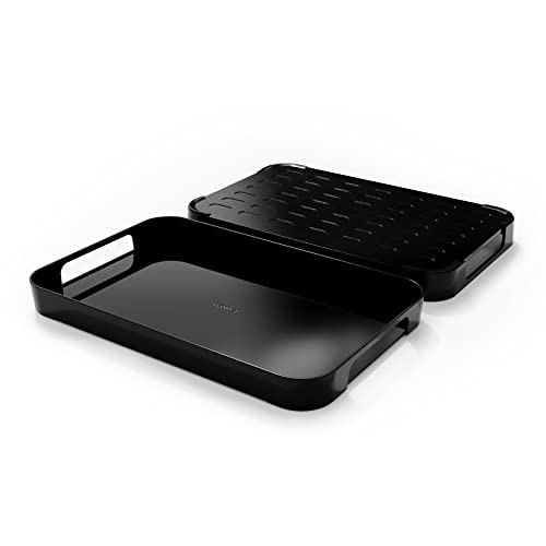 TREBONN Pile XL Serving Tray for Entertaining, Garden & Home (Black) 1 Count New