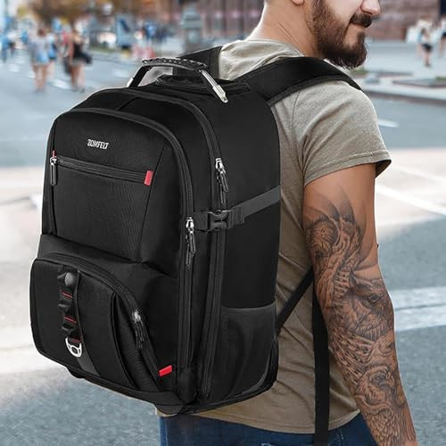 ZOMFELT Rolling Backpack Travel with Wheels 17.3 Inch Wheeled Laptop - Black New