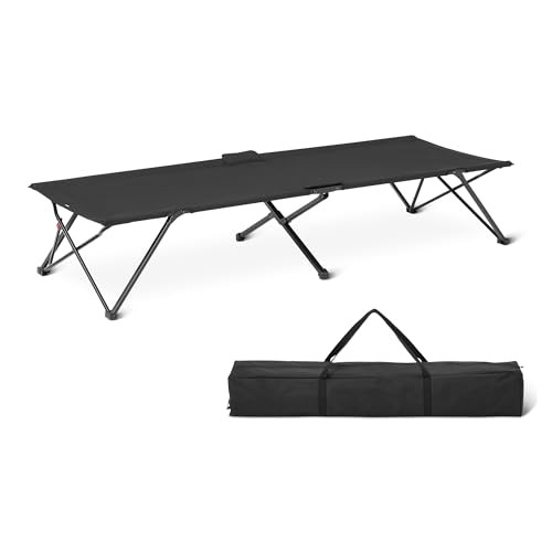 Amazon Basics Folding Camping Cot 81.5 x 30.4" Twin Steel Frame 350 lb - Black New