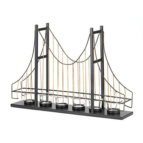 Accent Plus Golden Gate Candleholder 19.5x4x13 Black B00GCIHU98 New