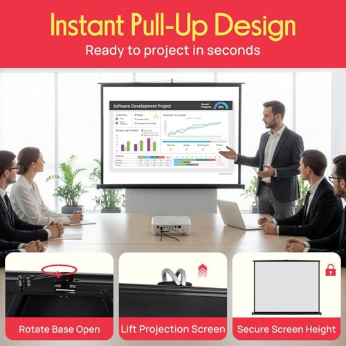 PYLE 50" PROJECTOR SCREEN PORTABLE FOLD STANDING TRIPOD MANUAL PRJTP53 - WHITE