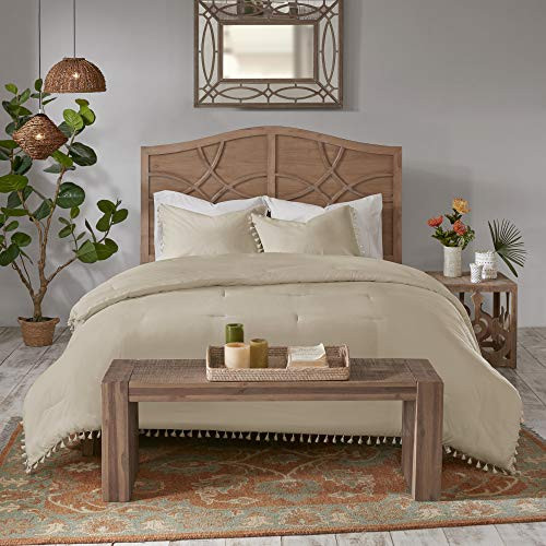 Madison Park Cozy Cotton Comforter Set Leona 3 Piece Taupe King/Cal King New