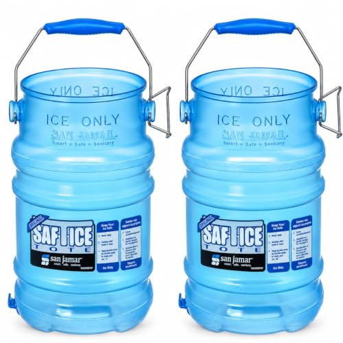 Ice Bucket San Jamar Saf-T-Ice 6 Gal Made BPA 2-Pack B09PKZ3L3X - Blue New