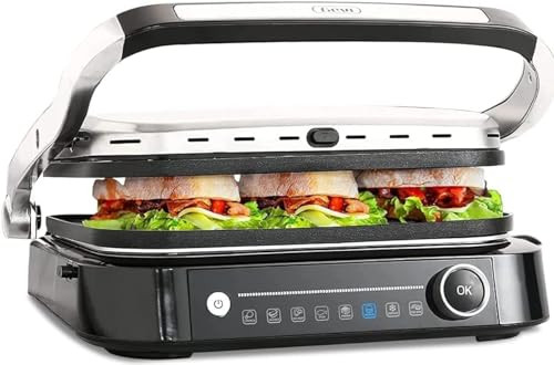 Gevi Electric Griddle, 7-in-1 Electric Grill Air Fryer Combo, Silver New