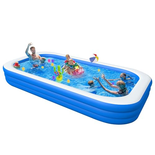OLYMSOLD Inflatable Swimming Pool Large Blow up 150 x 72 x 22 inch - Blue New