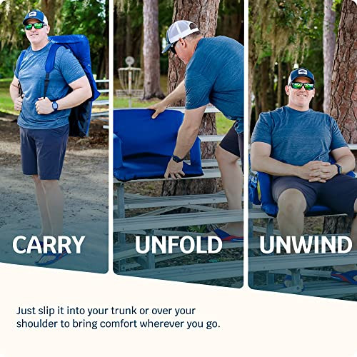 ALPCOUR RECLINING STADIUM SEATS FOR BLEACHERS WITH BACK SUPPORT 21" WIDE - BLUE