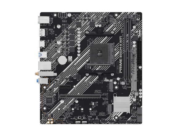 ASUS PRIME B550M-K WIFI AM4 mATX motherboard, DDR4, PCIe 4.0, 2xM.2, WiFi 6, 1Gb