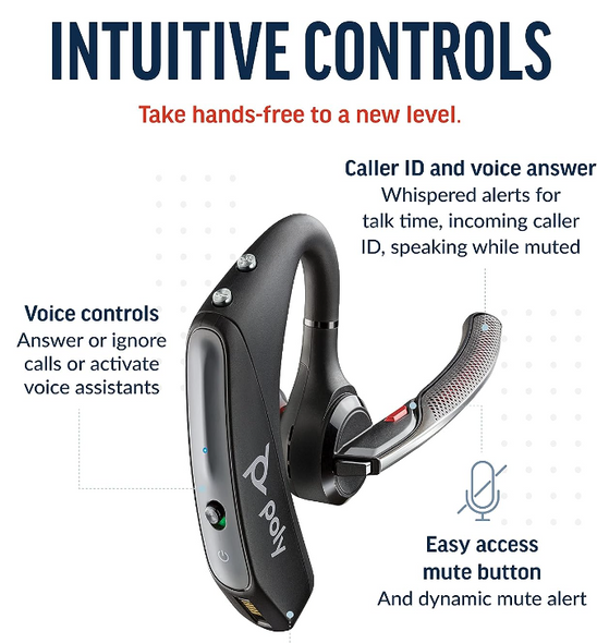 Plantronics Voyager 5200 UC Bluetooth Headset Black 206110-101