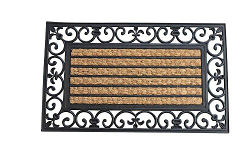Zings & Thingz 57073439 Fiber and Frills Doormat, Black New