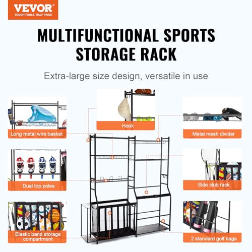 VEVOR DEALS VEVOR GOLF STORAGE GARAGE 2 GOLF BAG STORAGE STAND HOLDER - BLACK