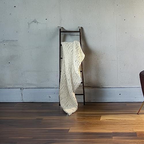 Lu home Oversized Hand Knit Blanket (70x50 inches) - Cream New