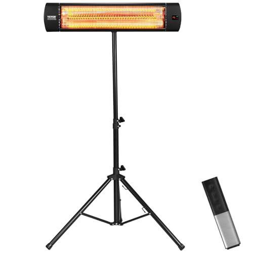 VEVOR INFRARED HEATER, 1500W, 3 SPEEDS & TIMER, 34"L, T13-GR15VDL - BLACK