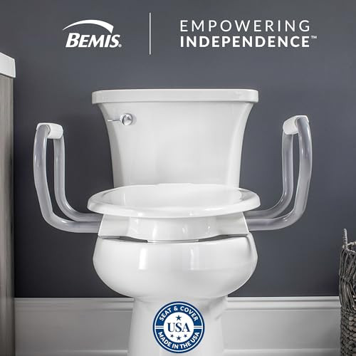 Bemis Assurance 3" Raised Toilet Seat with Handles Elongated B083Y4M7YH New