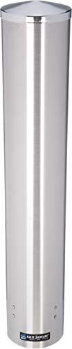 San Jamar 23.5" Pull Type Cup Dispenser Stainless Steel 12 to 24 Oz Pack of 6 New