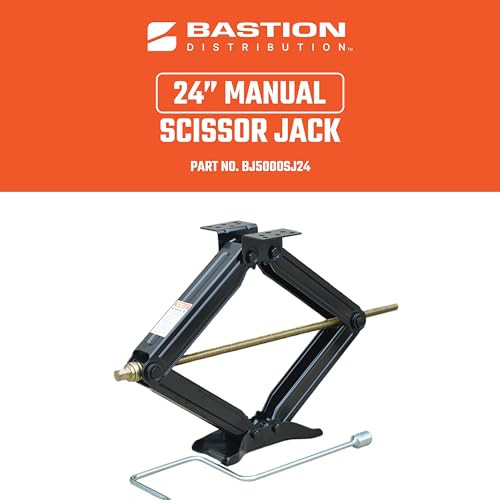 Bastion Distribution 5000lbs Capacity Adjustable 4-24" Scissor Jack - Black New