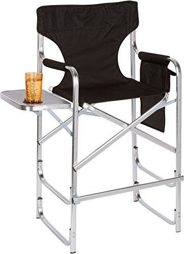 TRADEMARK INNOVATIONS DIRECTOR'S CHAIR, ALUMINUM, BLACK - BLACK